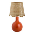 Hospitality furniture - Wavy-Edge Rattan Ceramic Table Lamp - www.oroatrade.com
