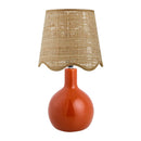 Hospitality furniture - Wavy-Edge Rattan Ceramic Table Lamp - www.oroatrade.com