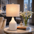 Contract furniture - Ivory Linen Ceramic Table Lamp - www.oroatrade.com