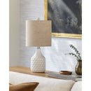 Contract furniture - Ivory Linen Ceramic Table Lamp - www.oroatrade.com