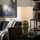 Hospitality furniture - Rustic Green Ceramic Table Lamp - www.oroatrade.com