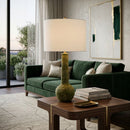 Hospitality furniture - Rustic Green Ceramic Table Lamp - www.oroatrade.com