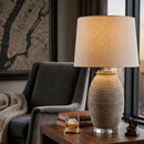 Hospitality furniture - Cement Base Linen Table Lamp - www.oroatrade.com