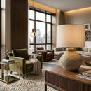 Hospitality furniture - Rounded Cement Linen Table Lamp - www.oroatrade.com