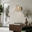 Hospitality furniture - Pleated White Linen Wall Lamp - www.oroatrade.com