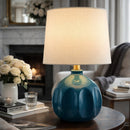 Hospitality furniture - Linen Carved Ceramic Table Lamp - www.oroatrade.com