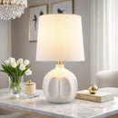 Hospitality furniture - Linen Carved Ceramic Table Lamp - www.oroatrade.com