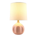 Hospitality furniture - Linen Carved Ceramic Table Lamp - www.oroatrade.com