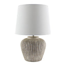 Contract furniture - Carved Gray Ceramic Table Lamp - www.oroatrade.com