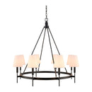 Hospitality furniture - Black Metal Ring 8-Light Chandelier - www.oroatrade.com