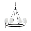 Hospitality furniture - Black Metal Ring 8-Light Chandelier - www.oroatrade.com
