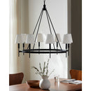 Hospitality furniture - Black Metal Ring 8-Light Chandelier - www.oroatrade.com