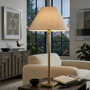 Contract furniture - White Linen Brass Table Lamp - www.oroatrade.com