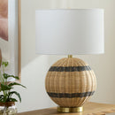 Hospitality furniture - Round Rattan Base Table Lamp - www.oroatrade.com
