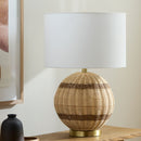 Hospitality furniture - Round Rattan Base Table Lamp - www.oroatrade.com