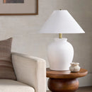 Hospitality furniture - Ceramic White Linen Table Lamp - www.oroatrade.com
