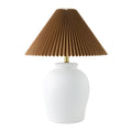 Modern European furniture - Brown Pleated Linen Table Lamp - www.oroatrade.com