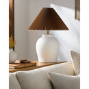 Modern European furniture - Brown Pleated Linen Table Lamp - www.oroatrade.com