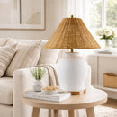 Hospitality furniture - Rattan Empire Shade Table Lamp - www.oroatrade.com