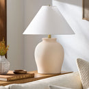 Hospitality furniture - Ceramic White Linen Table Lamp - www.oroatrade.com
