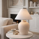 Hospitality furniture - Ceramic White Linen Table Lamp - www.oroatrade.com