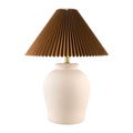 Modern European furniture - Brown Pleated Linen Table Lamp - www.oroatrade.com