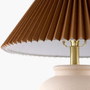 Modern European furniture - Brown Pleated Linen Table Lamp - www.oroatrade.com