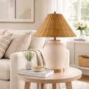 Hospitality furniture - Rattan Empire Shade Table Lamp - www.oroatrade.com