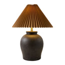 Modern European furniture - Brown Pleated Linen Table Lamp - www.oroatrade.com