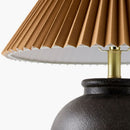 Modern European furniture - Brown Pleated Linen Table Lamp - www.oroatrade.com