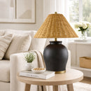 Hospitality furniture - Rattan Empire Shade Table Lamp - www.oroatrade.com