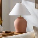 Hospitality furniture - Ceramic White Linen Table Lamp - www.oroatrade.com