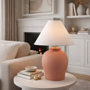 Hospitality furniture - Ceramic White Linen Table Lamp - www.oroatrade.com