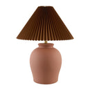 Modern European furniture - Brown Pleated Linen Table Lamp - www.oroatrade.com