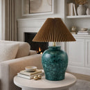 Modern European furniture - Brown Pleated Linen Table Lamp - www.oroatrade.com