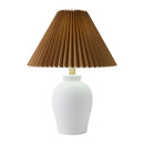 Modern European furniture - Brown Linen Pleated Table Lamp - www.oroatrade.com