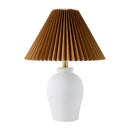 Modern European furniture - Brown Linen Pleated Table Lamp - www.oroatrade.com