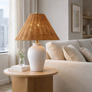 Hospitality furniture - Brown Rattan Ceramic Table Lamp - www.oroatrade.com