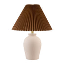 Modern European furniture - Brown Linen Pleated Table Lamp - www.oroatrade.com