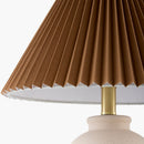 Modern European furniture - Brown Linen Pleated Table Lamp - www.oroatrade.com