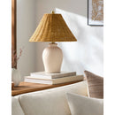 Hospitality furniture - Brown Rattan Ceramic Table Lamp - www.oroatrade.com