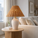 Hospitality furniture - Brown Rattan Ceramic Table Lamp - www.oroatrade.com