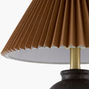 Modern European furniture - Brown Linen Pleated Table Lamp - www.oroatrade.com