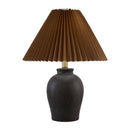 Modern European furniture - Brown Linen Pleated Table Lamp - www.oroatrade.com