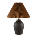 Modern European furniture - Brown Linen Pleated Table Lamp - www.oroatrade.com