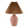 Modern European furniture - Brown Linen Pleated Table Lamp - www.oroatrade.com