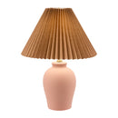 Modern European furniture - Brown Linen Pleated Table Lamp - www.oroatrade.com