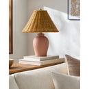 Hospitality furniture - Brown Rattan Ceramic Table Lamp - www.oroatrade.com