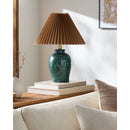 Modern European furniture - Brown Linen Pleated Table Lamp - www.oroatrade.com