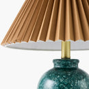 Modern European furniture - Brown Linen Pleated Table Lamp - www.oroatrade.com